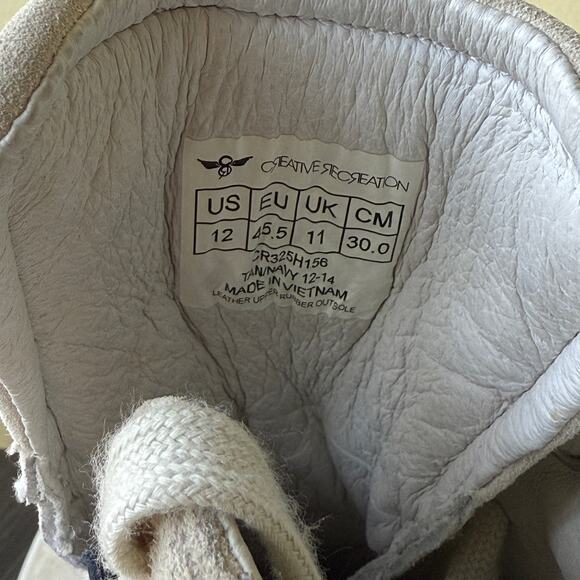 CREATIVE RECREATION MORETTI TAN NAVY SUEDE FAUX LEATHER SIZE 12 - Picture 7 of 7